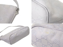 Load image into Gallery viewer, GUCCI グッチ GG柄 ワンショルダーバッグ ポーチ 07198 イタリア製 キャンバス レザー パープル シルバー金具 美品 中古 4c074448