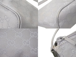GUCCI グッチ GG柄 ワンショルダーバッグ ポーチ 07198 イタリア製 キャンバス レザー パープル シルバー金具 美品 中古 4c074448