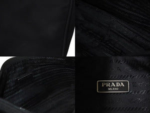PRADA プラダ Hobo Handbag Triangle Logo ホーボー ハンドバッグ トライアングルロゴ ブラック ナイロン 美品 中古 4c074449