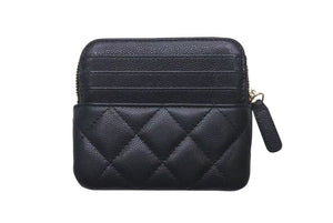 極美品 CHANEL シャネル マトラッセ コンパクトウォレット コインケース 30番台 キャビアスキン ブラック ゴールド金具 中古 4c074452