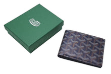 Load image into Gallery viewer, 極美品 GOYARD ゴヤール ヴィクトワール ウォレット 二つ折り財布 ネイビー ゴヤールディンキャンバス 中古 4c074455