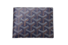 Load image into Gallery viewer, 極美品 GOYARD ゴヤール ヴィクトワール ウォレット 二つ折り財布 ネイビー ゴヤールディンキャンバス 中古 4c074455