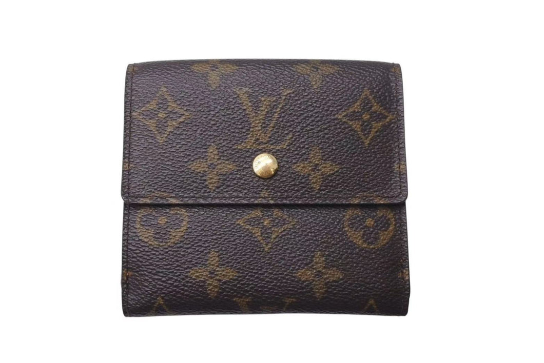 LOUIS VUITTON ルイヴィトン ポルトモネ ピエ カルトクレディ 三つ折り財布 M61652 ブラウン ゴールド金具 美品 中古 4c074461