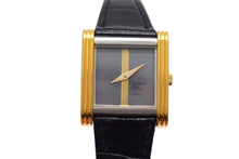 画像をギャラリービューアに読み込む, Christian Dior クリスチャンディオール 腕時計 SWISS MADE GP メタル レザー ブラック ゴールド金具 美品 中古 4c074466