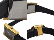 画像をギャラリービューアに読み込む, Christian Dior クリスチャンディオール 腕時計 SWISS MADE GP メタル レザー ブラック ゴールド金具 美品 中古 4c074466