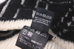 CHANEL シャネル Cashmere Wool Silk Logo Beanie Black White カシミヤ ウール シルク ビーニー 美品 中古 4c074470