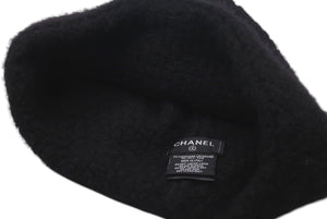 CHANEL シャネル Cashmere Knit カシミヤ ビーニー ブラック ニットキャップ 新タグ ココマーク 美品 中古 4c074474