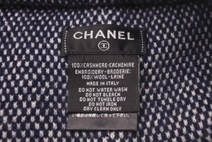 CHANEL シャネル Cashmere Embroidery Coco Mark Beanie カシミヤ 刺繍 ココマークビーニー ネイビー 美品 中古 4c074477