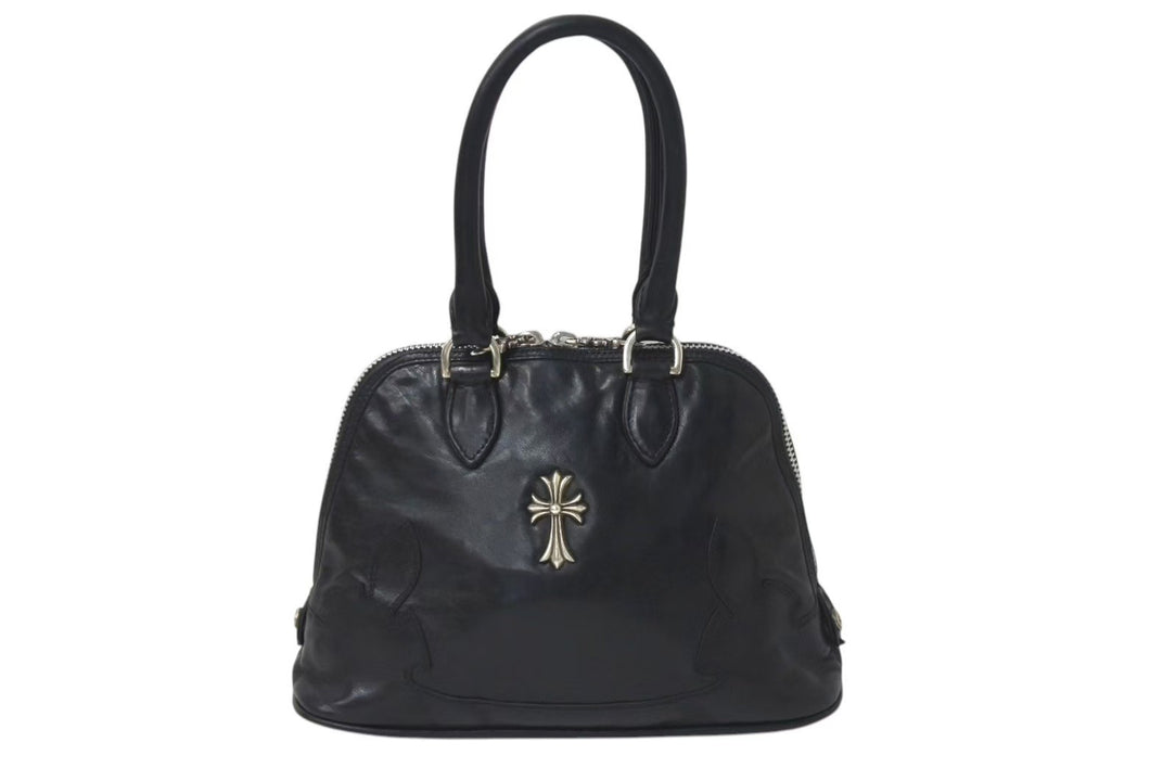 CHROME HEARTS クロムハーツ MINI SLOUCHY MO BAG ミニスラウチ バッグ ハンドバッグ レザー ブラック シルバー金具 美品 中古 4c074482