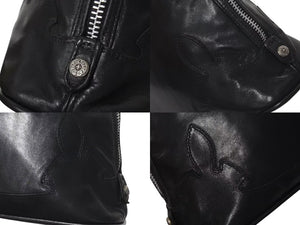 CHROME HEARTS クロムハーツ MINI SLOUCHY MO BAG ミニスラウチ バッグ ハンドバッグ レザー ブラック シルバー金具 美品 中古 4c074482