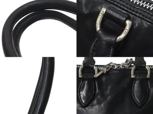 CHROME HEARTS クロムハーツ MINI SLOUCHY MO BAG ミニスラウチ バッグ ハンドバッグ レザー ブラック シルバー金具 美品 中古 4c074482