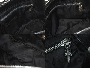 CHROME HEARTS クロムハーツ MINI SLOUCHY MO BAG ミニスラウチ バッグ ハンドバッグ レザー ブラック シルバー金具 美品 中古 4c074482