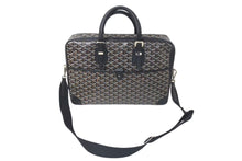 Load image into Gallery viewer, GOYARD ゴヤール ビジネスバッグ アンバサードMM ブリーフケース ブラック ゴヤールディンキャンバス シルバー金具 美品 中古 4c074485