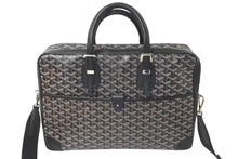 Load image into Gallery viewer, GOYARD ゴヤール ビジネスバッグ アンバサードMM ブリーフケース ブラック ゴヤールディンキャンバス シルバー金具 美品 中古 4c074485