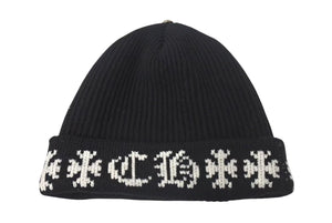 新品同様 CHROME HEARTS クロムハーツ ビーニー ニットキャップ BIG DADDY ビッグ ダディ カシミア ブラック ワンサイズ 中古 4c074491