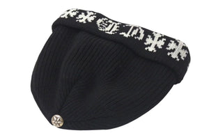 新品同様 CHROME HEARTS クロムハーツ ビーニー ニットキャップ BIG DADDY ビッグ ダディ カシミア ブラック ワンサイズ 中古 4c074491