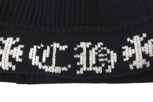 新品同様 CHROME HEARTS クロムハーツ ビーニー ニットキャップ BIG DADDY ビッグ ダディ カシミア ブラック ワンサイズ 中古 4c074491