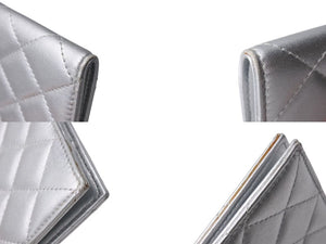 CHANEL シャネル Metallic Passport Holder メタリック パスポート ホルダー シルバー 14番台 美品 中古 4c074493