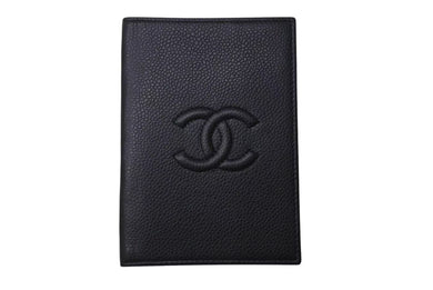 CHANEL シャネル Caviar Skin Passport case キャビアスキン パスポートケース 18番台 ブラック 美品 中古 4c074496