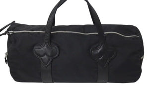 クロムハーツ Chrome Hearts Duffle Gym ダッフルジムバッグ ボストンバッグ ナイロン レザー ブラック シルバー金具 美品 中古 4c074498 