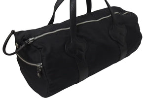 クロムハーツ Chrome Hearts Duffle Gym ダッフルジムバッグ ボストンバッグ ナイロン レザー ブラック シルバー金具 美品 中古 4c074498 