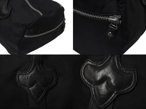クロムハーツ Chrome Hearts Duffle Gym ダッフルジムバッグ ボストンバッグ ナイロン レザー ブラック シルバー金具 美品 中古 4c074498 