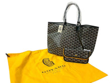 Load image into Gallery viewer, 新品未使用 GOYARD ゴヤール サンルイPM バッグ トートバッグ STLOUIPMLTY09CL09P PVC レザー ヘリンボーン ブラック 中古 4c074499