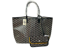Load image into Gallery viewer, 新品未使用 GOYARD ゴヤール サンルイPM バッグ トートバッグ STLOUIPMLTY09CL09P PVC レザー ヘリンボーン ブラック 中古 4c074499