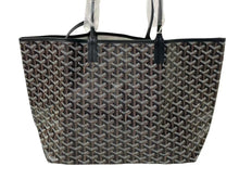 Load image into Gallery viewer, 新品未使用 GOYARD ゴヤール サンルイPM バッグ トートバッグ STLOUIPMLTY09CL09P PVC レザー ヘリンボーン ブラック 中古 4c074499