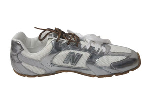 新品未使用 MIUMIU ミュウミュウ NewBalance ニューバランス 530 SL Silver Pack レザー メッシュ シルバー ブラウン サイズ43 中古 4c074506