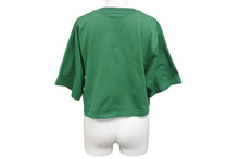 Load image into Gallery viewer, CELINE セリーヌ Crop Top Logo T Shirt クロップド ロゴ T シャツ グリーン レディース 2X761501F 美品 中古 4c074509