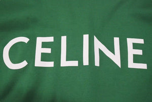 CELINE セリーヌ Crop Top Logo T Shirt クロップド ロゴ T シャツ グリーン レディース 2X761501F 美品 中古 4c074509