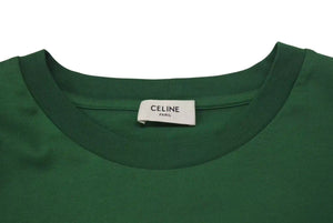 CELINE セリーヌ Crop Top Logo T Shirt クロップド ロゴ T シャツ グリーン レディース 2X761501F 美品 中古 4c074509