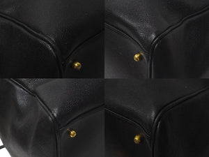 CHANEL シャネル ココマーク ボストンバッグ キャビアスキン 5番台 レザー ブラック 美品 中古 4c074515
