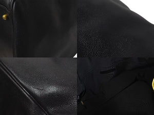 CHANEL シャネル ココマーク ボストンバッグ キャビアスキン 5番台 レザー ブラック 美品 中古 4c074515