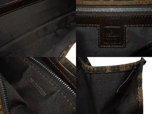 FENDI フェンディ ズッカ柄 Mamma Bucket ズッカ マンマバケット ショルダーバッグ キャンバス ブラウン 良品 中古 4c074519 