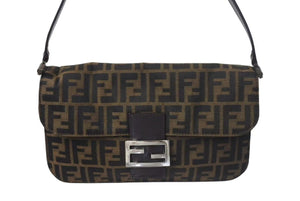 FENDI フェンディ ズッカ柄 Mamma Bucket ズッカ マンマバケット ショルダーバッグ キャンバス ブラウン 良品 中古 4c074519 