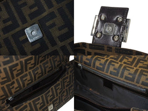 FENDI フェンディ ズッカ柄 Mamma Bucket ズッカ マンマバケット ショルダーバッグ キャンバス ブラウン 良品 中古 4c074519 