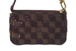 極美品 LOUIS VUITTON ルイヴィトン モノグラム ミニポシェット アクセソワール ダミエパイエット N63176 スパンコール 中古 4c074520