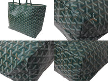 Load image into Gallery viewer, 新品未使用 GOYARD ゴヤール サンルイPM バッグ トートバッグ STLOUIPMLTY09CL09P PVC レザー ヘリンボーン グリーン 中古 4c074521