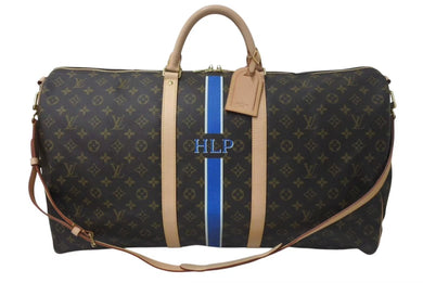未使用 LOUIS VUITTON ルイヴィトン キーポル バンドリエール 60 イニシャル HLP ブルー モノグラムキャンバス M41412 中古 4c074528