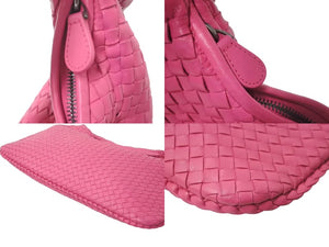 極美品 BOTTEGA VENETA ボッテガ ヴェネタ イントレチャート ホーボーバッグ ワンショルダーバッグ レザー ピンク 中古 4c074534