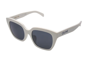 CELINE セリーヌ サングラス サイド ロゴ 56◻︎21 145 CL40198F ホワイト アイボリー 美品 中古 4c074546