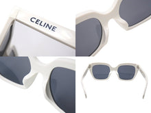 Load image into Gallery viewer, CELINE セリーヌ サングラス サイド ロゴ 56◻︎21 145 CL40198F ホワイト アイボリー 美品 中古 4c074546