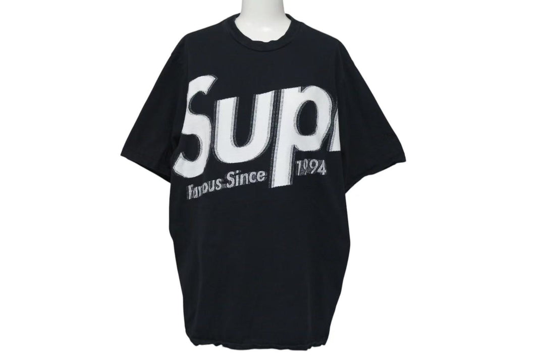 Supreme シュプリーム 21SS Intarsia Spellout インターシャ スペルアウト Tシャツ ブラック コットン サイズM 美品 中古 4c074551 