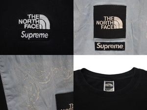SUPREME シュプリーム THE NORTH FACE ザ ノースフェイス 22SS 半袖Tシャツ バンダナ コットン ブラック サイズL 美品 中古 4c074555 