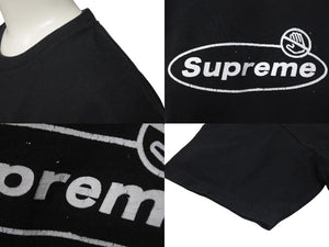 Supreme シュプリーム 半袖Ｔシャツ WARNING Logo PRINT TEE 22FW ブラック コットン サイズL 美品 中古 4c074557 