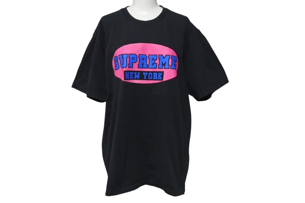 Supreme シュプリーム 半袖Ｔシャツ NEW YORK TEE ニューヨークTシャツ 23SS ブラック ピンク コットン 美品 中古 4c074560 
