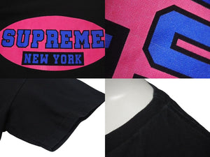 Supreme シュプリーム 半袖Ｔシャツ NEW YORK TEE ニューヨークTシャツ 23SS ブラック ピンク コットン 美品 中古 4c074560 