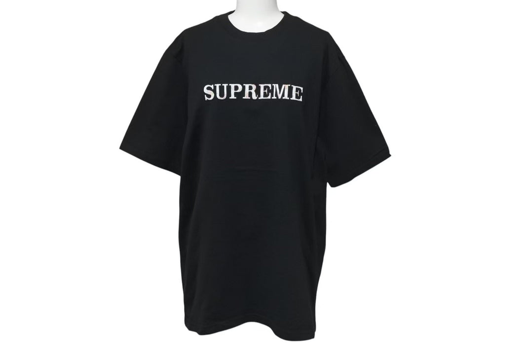 極美品 Supreme シュプリーム 18AW FLORAL Logo TEE フローラル Tシャツ ブラック サイズM 中古 4c074564 